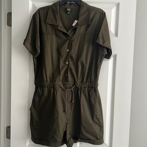 Medium army green romper from Target